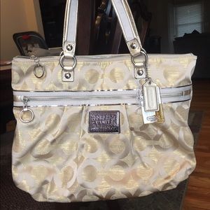 Coach gold shoulder bag