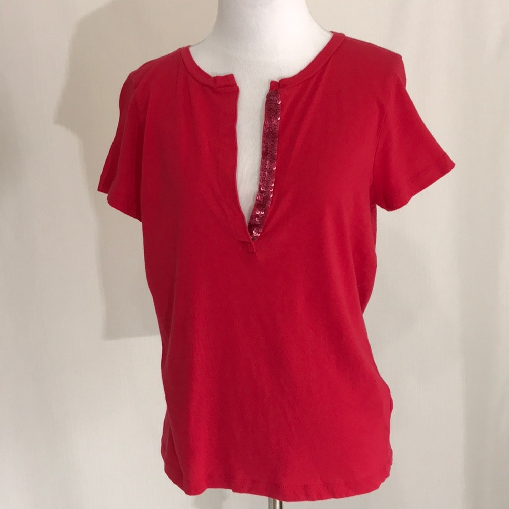 J Crew Heirloom T with sequin trim