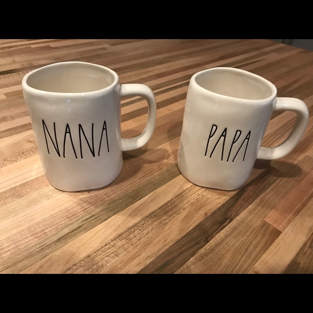 Rae Dunn Clay Nana Papa Mug Cup Set Ceramic