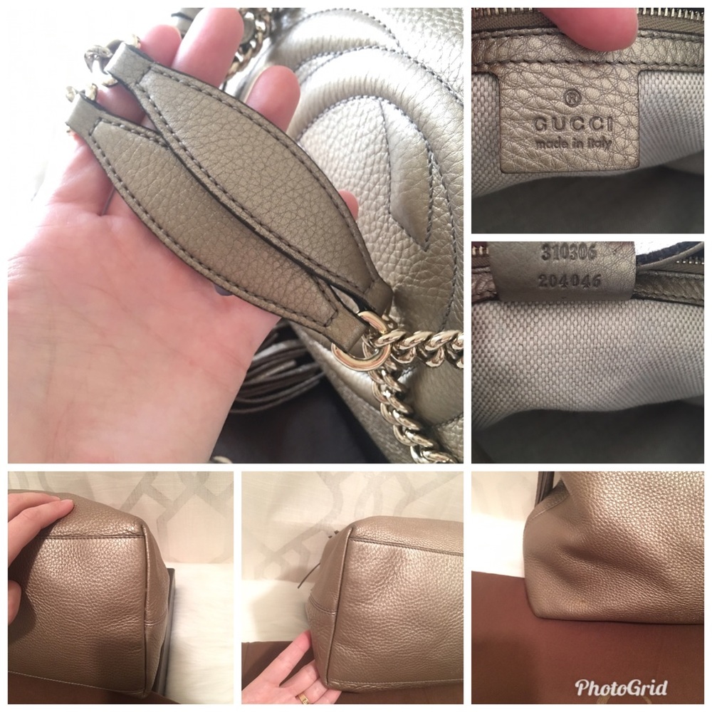Gucci Large Soho Metallic Gold Shoulder Bag - Picture 6 of 8
