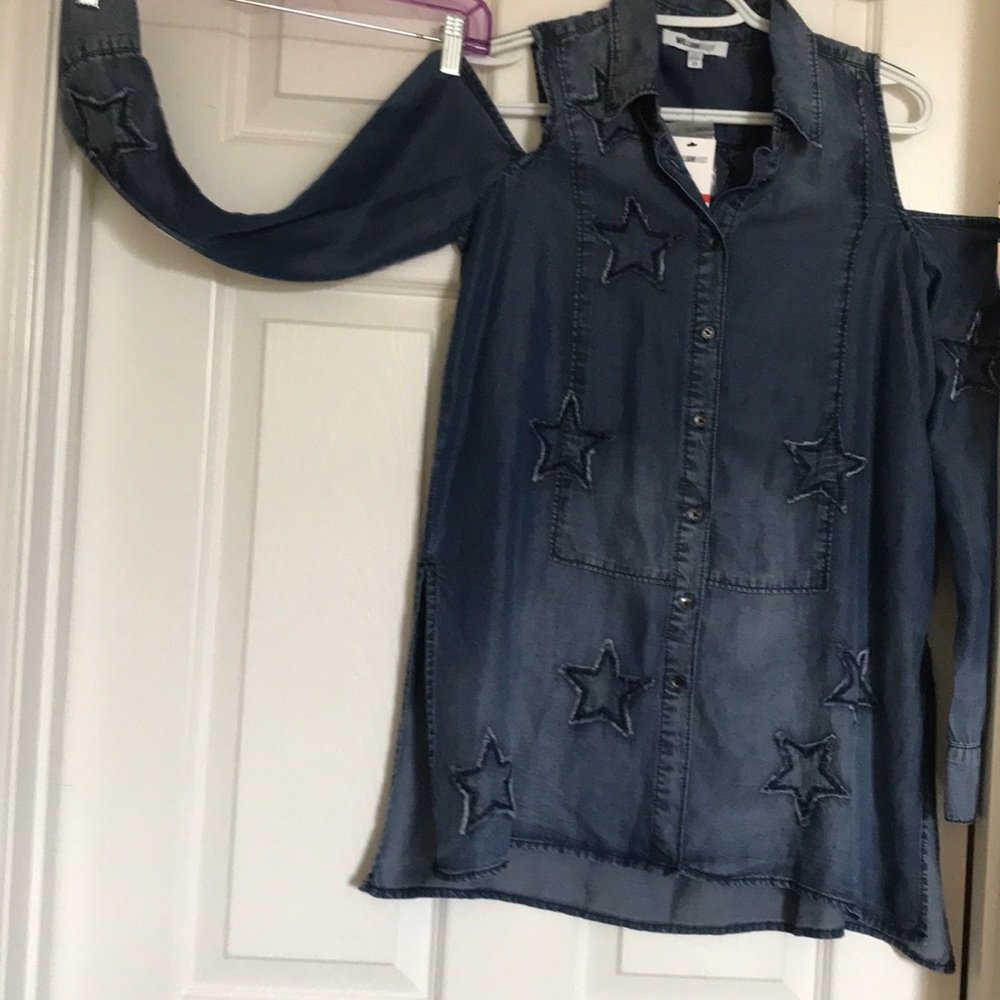 NWT WilliamRast XS Blue Jean Button Down