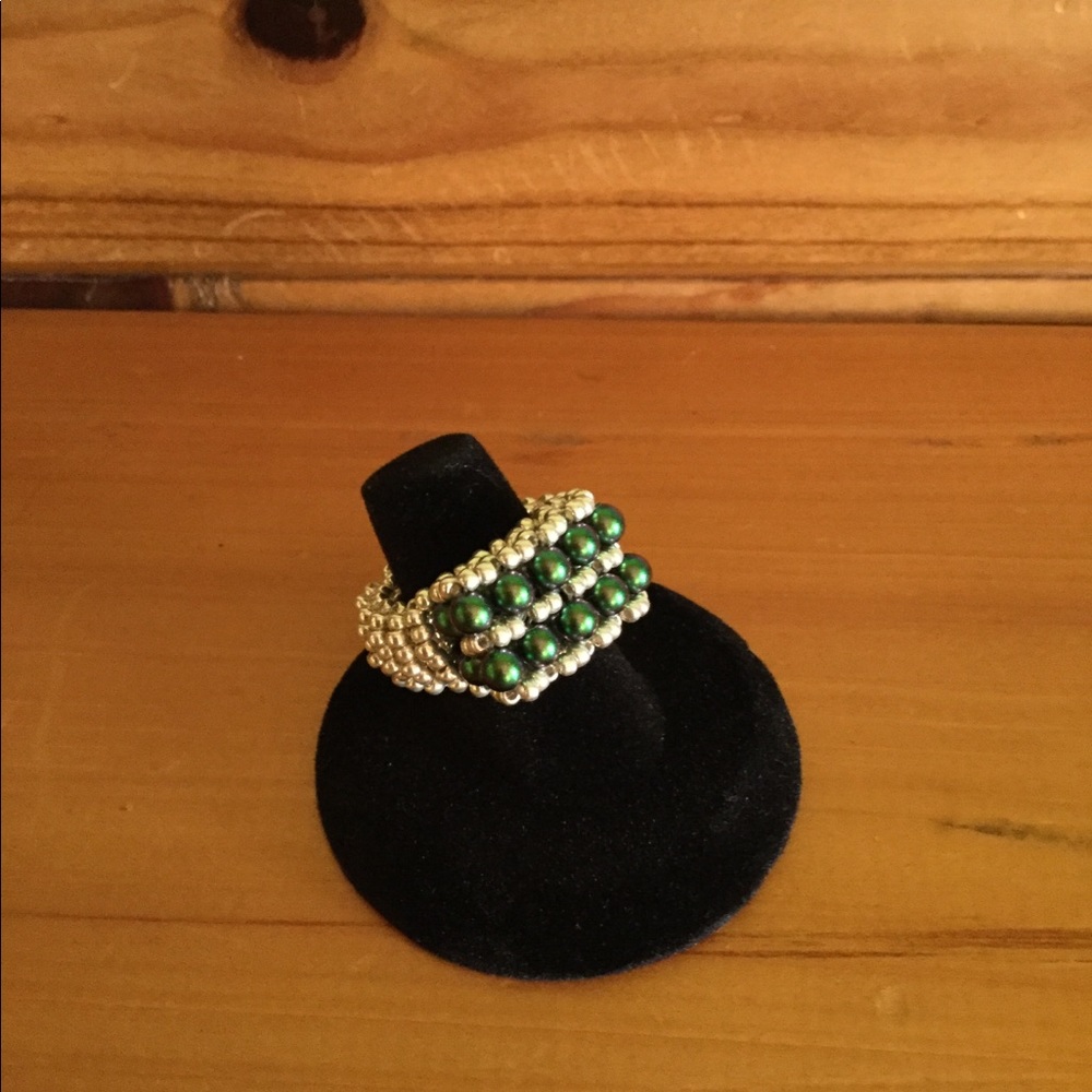 Swarovski Crystal Pearl Beaded Ring R10