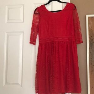 Lacey quarter sleeve zip up dress from francesca’s