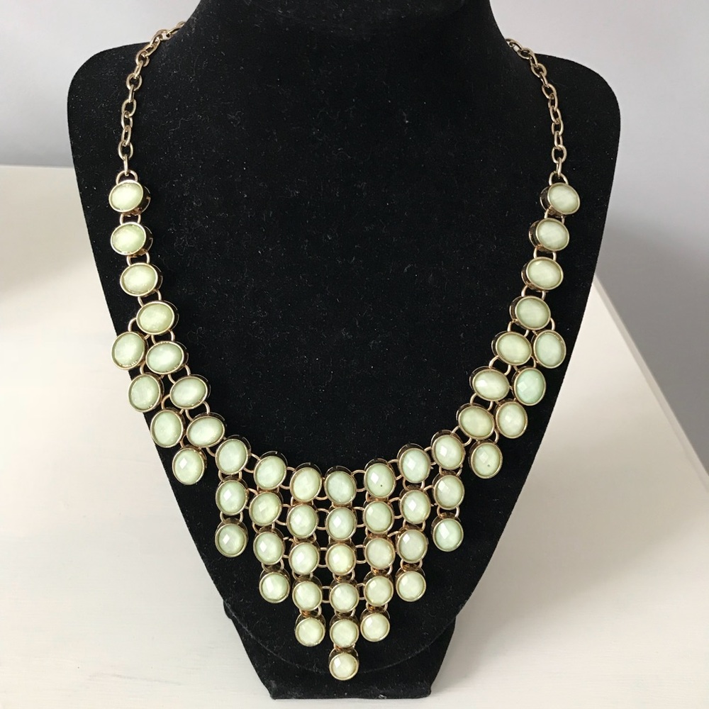Mint Green Bib Necklace