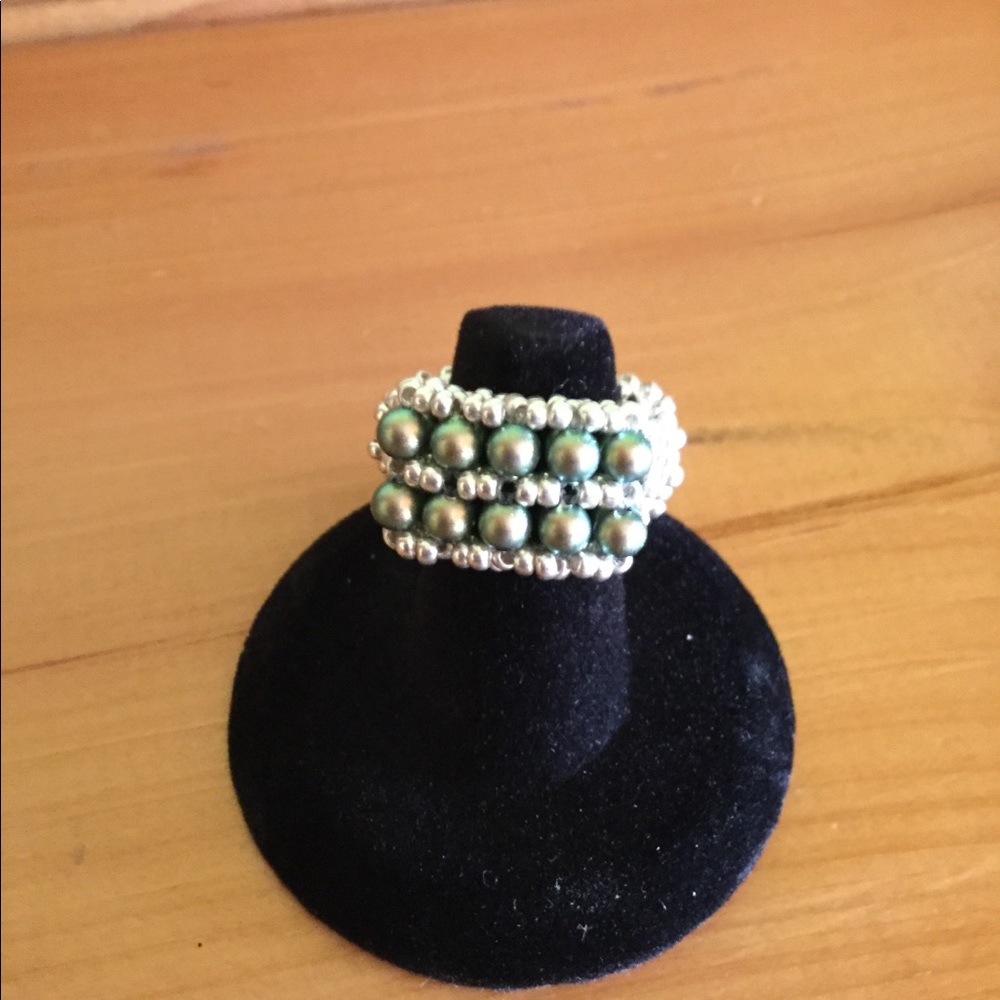 Swarovski Crystal Pearl Beaded Ring R13
