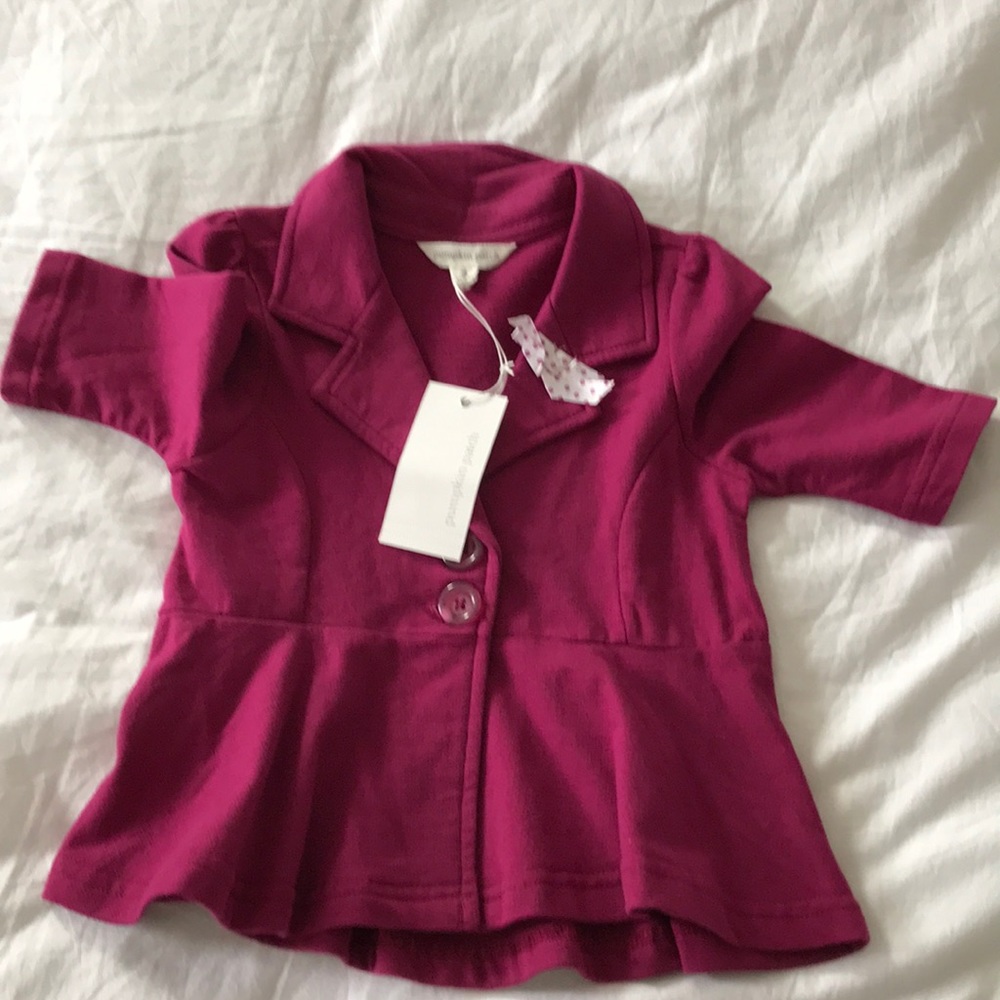 NWT pumpkin patch peplum knit blazer 2T