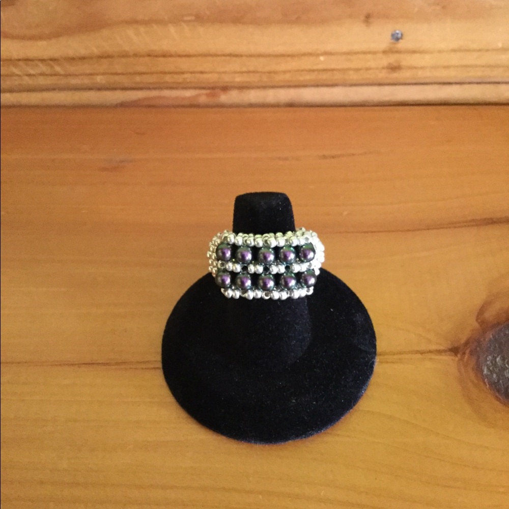 Swarovski Crystal Pearl Beaded Ring R14