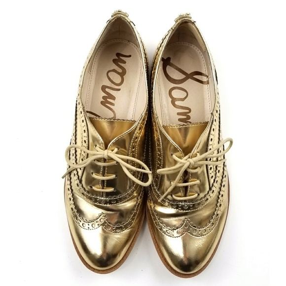 Sam Edelman Shoes - Sam Edelman Gold Jerome Oxfords