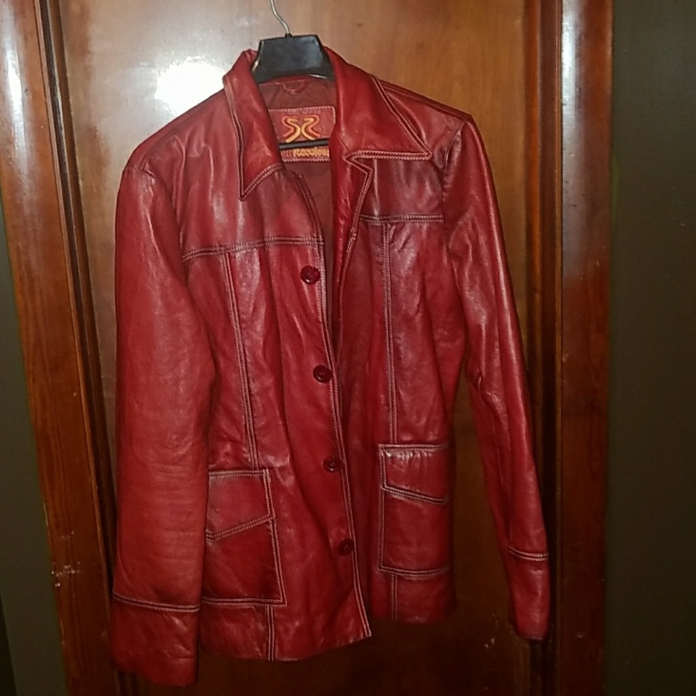 Men's Dark Red Leather Jacket