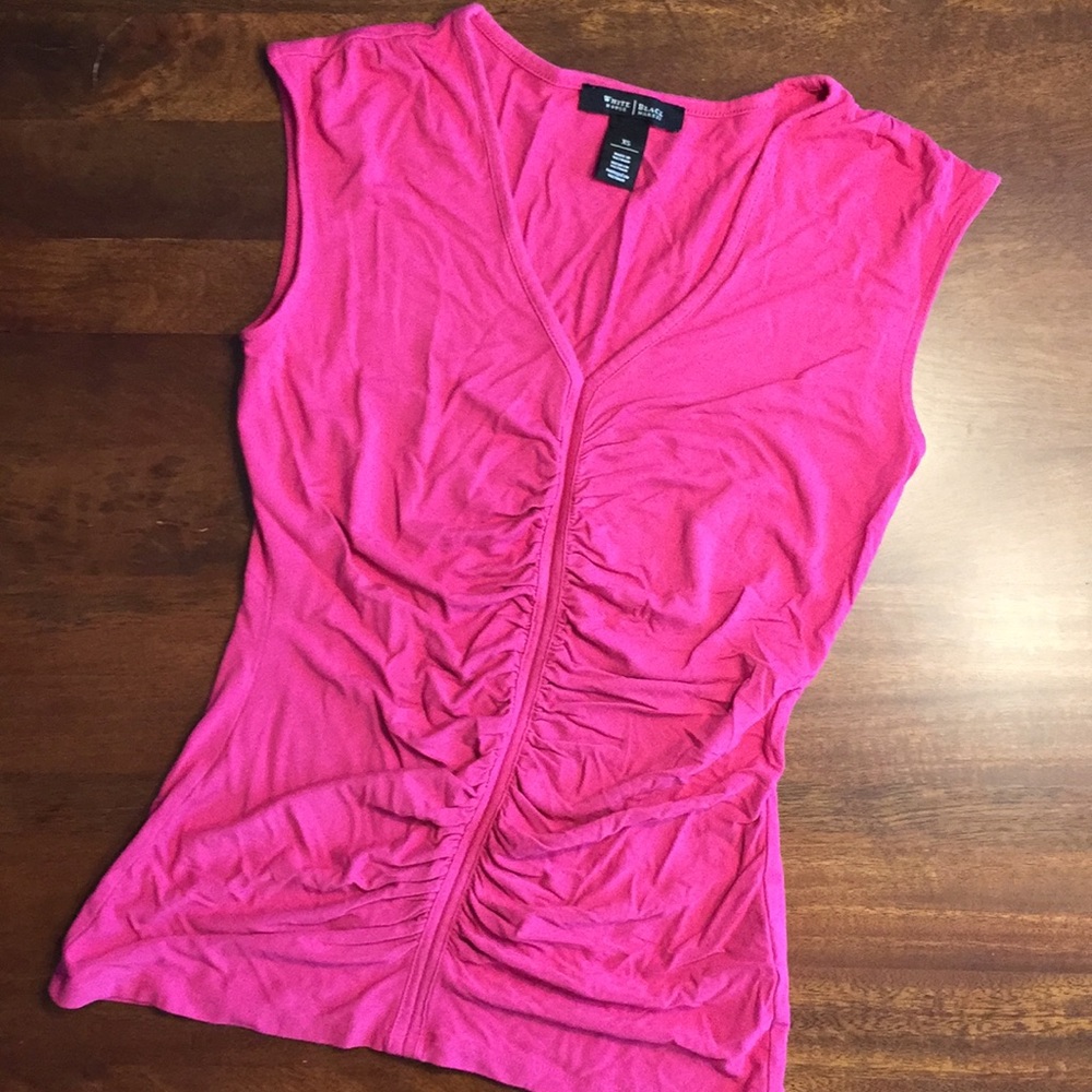 ruched pink stretch tank