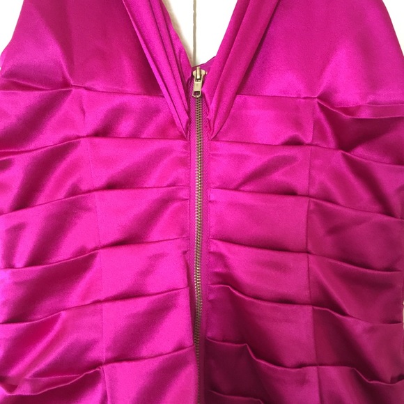 Morgan & Co Pink Fuscia Satin Evening Dress - Picture 4 of 7