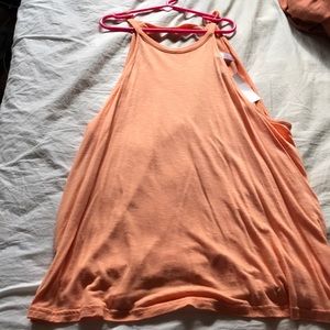 High collar tank top in peach from H&M