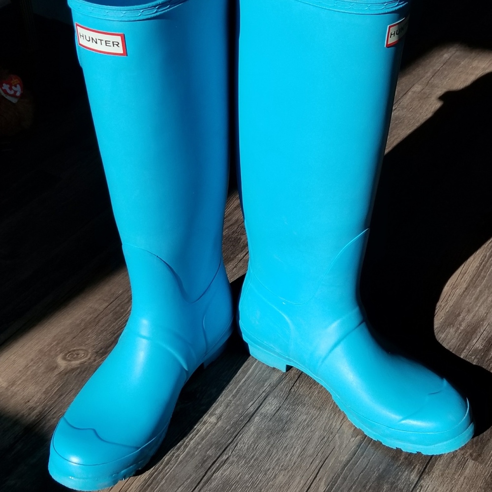 Hunter Rainboots RARE Tiffany Blue Size 9