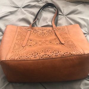 Brown cutout detail Shoulder bag