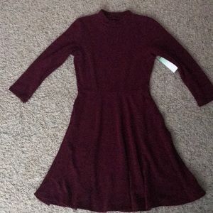 Burgundy winter dress