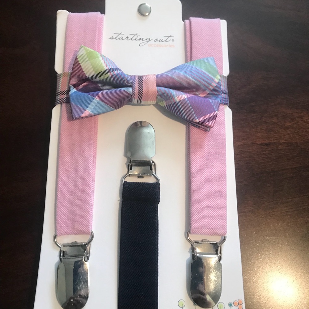 One size boy’s suspenders and bow tie set