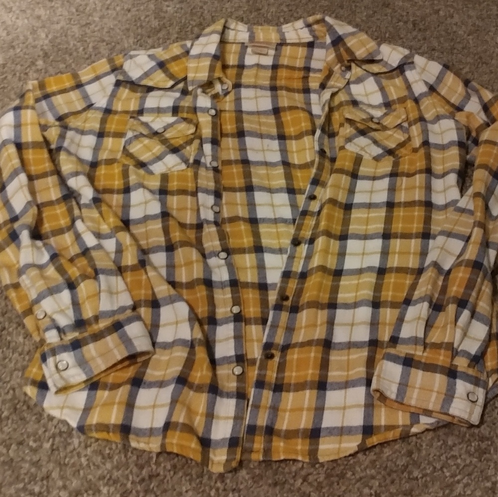 Yellow/blue plaid shirt
