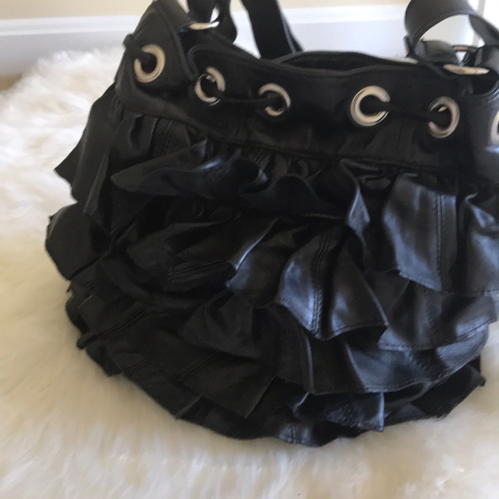 Leather Ruffle bag
