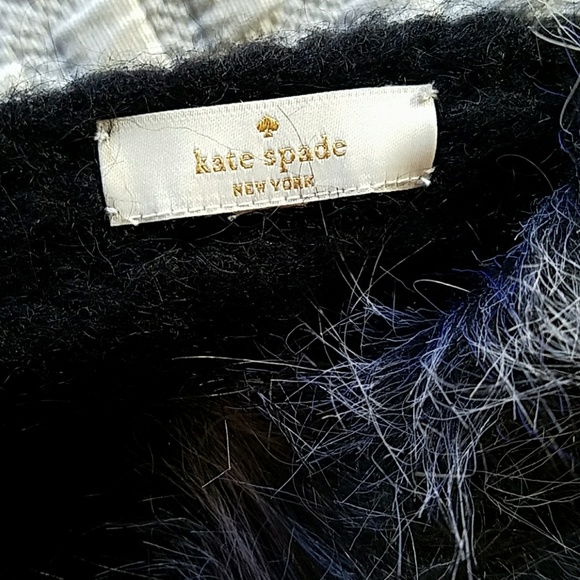 Kate Spade long scarf with faux fur trim - Picture 8 of 8