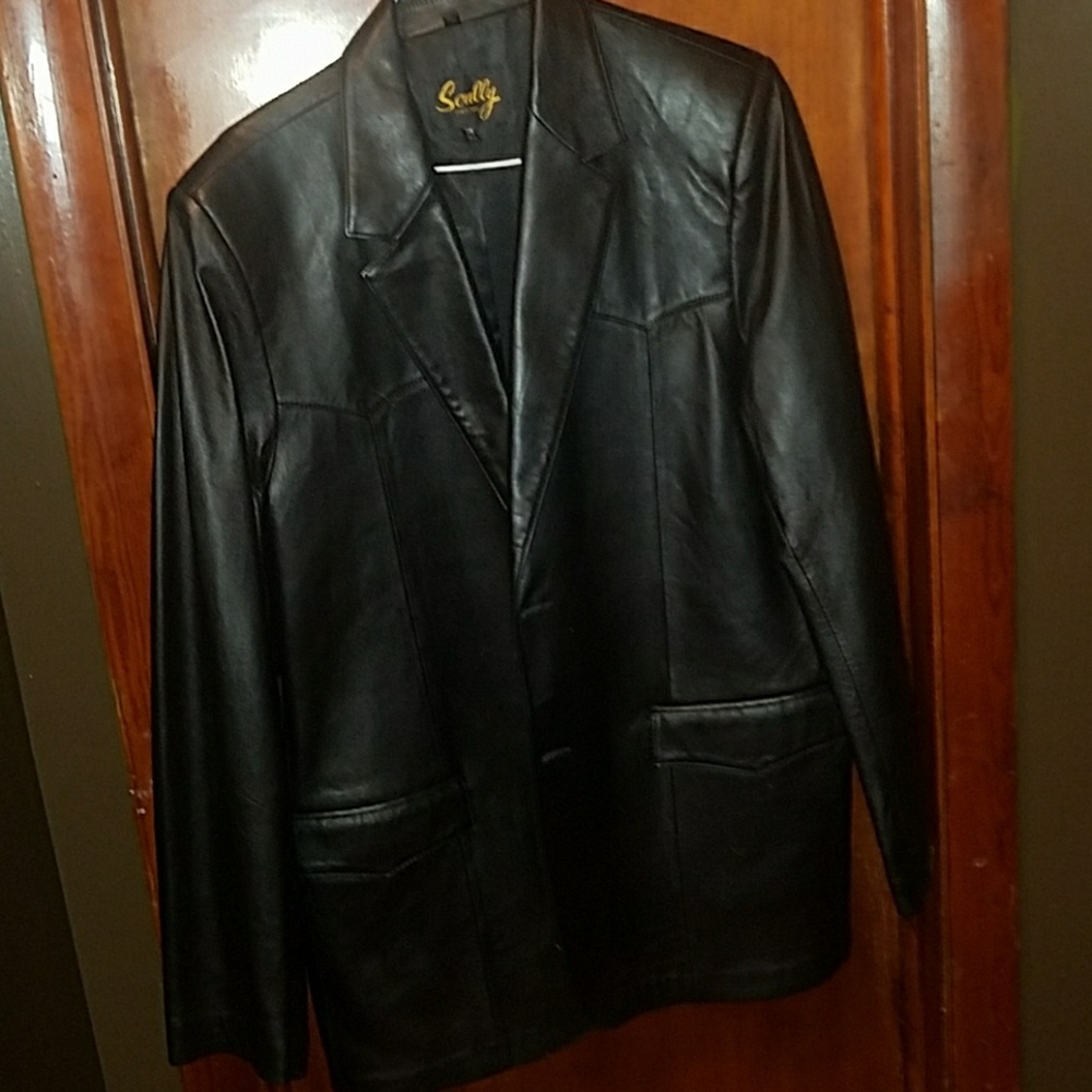Men's black leather jacket/blazer