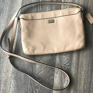 Coach tan leather cross-body purse