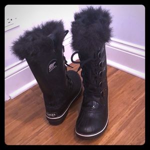 Genuine glitter black Sorel Torino Waterproof, 9W