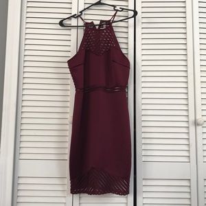 Burgundy Mini dress.