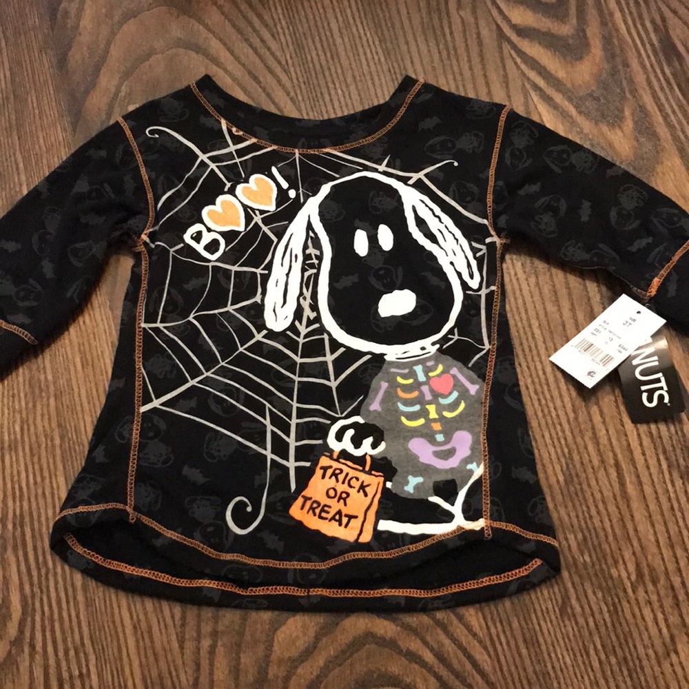 Peanuts tee 3/4 sleeves Halloween Boo!