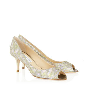 NEW Jimmy Choo Isabel Champagne Peep Toe Pumps