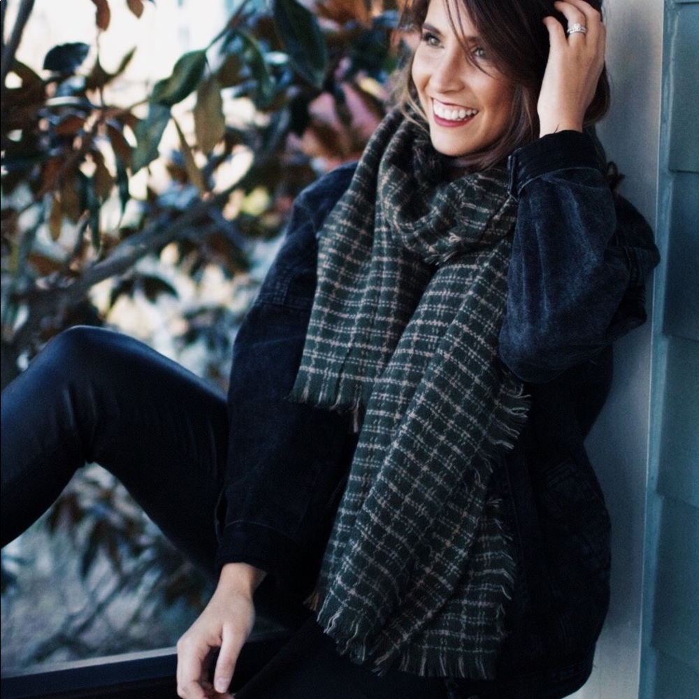 CHECK SCARF | DARK GREEN