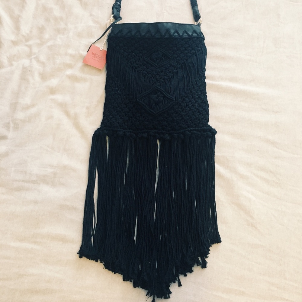 NWT macrame boho crossover bag