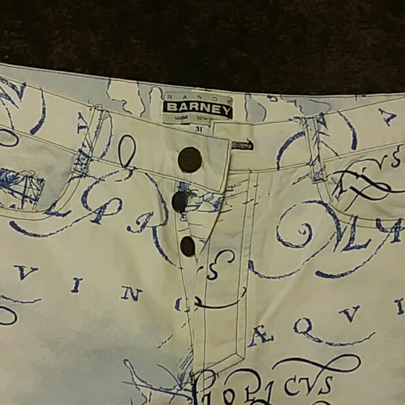 Ocean map printed pants. 32" length - Picture 2 of 3