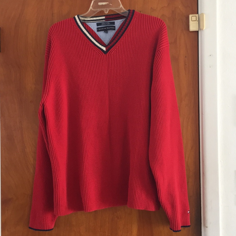 Men’s Tommy Hilfiger Red red knit sweater XL