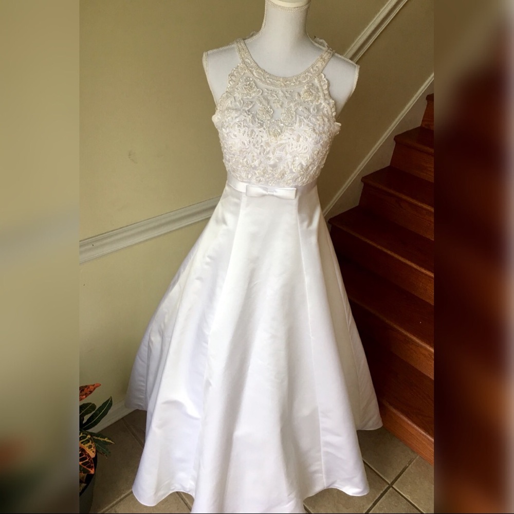 Gloria Vanderbilt Wedding Dress Size 4 Beaded Lace