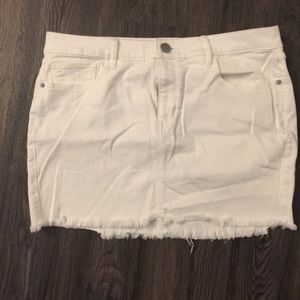 Express White Denim Mini Skirt