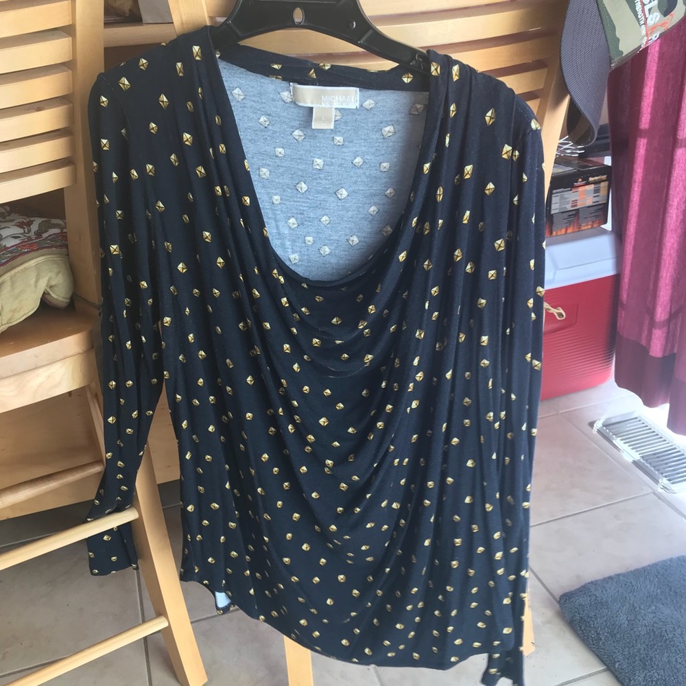 Michael Kors long sleeve navy top Sz L