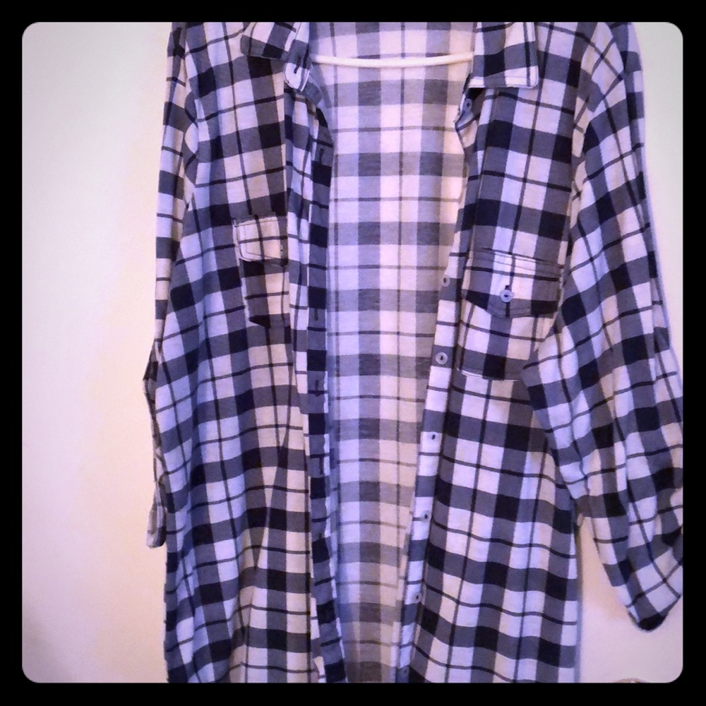 Blue plaid button down
