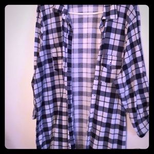 Blue plaid button down