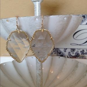 Kendra Scott Corley earrings clear crystal, gold