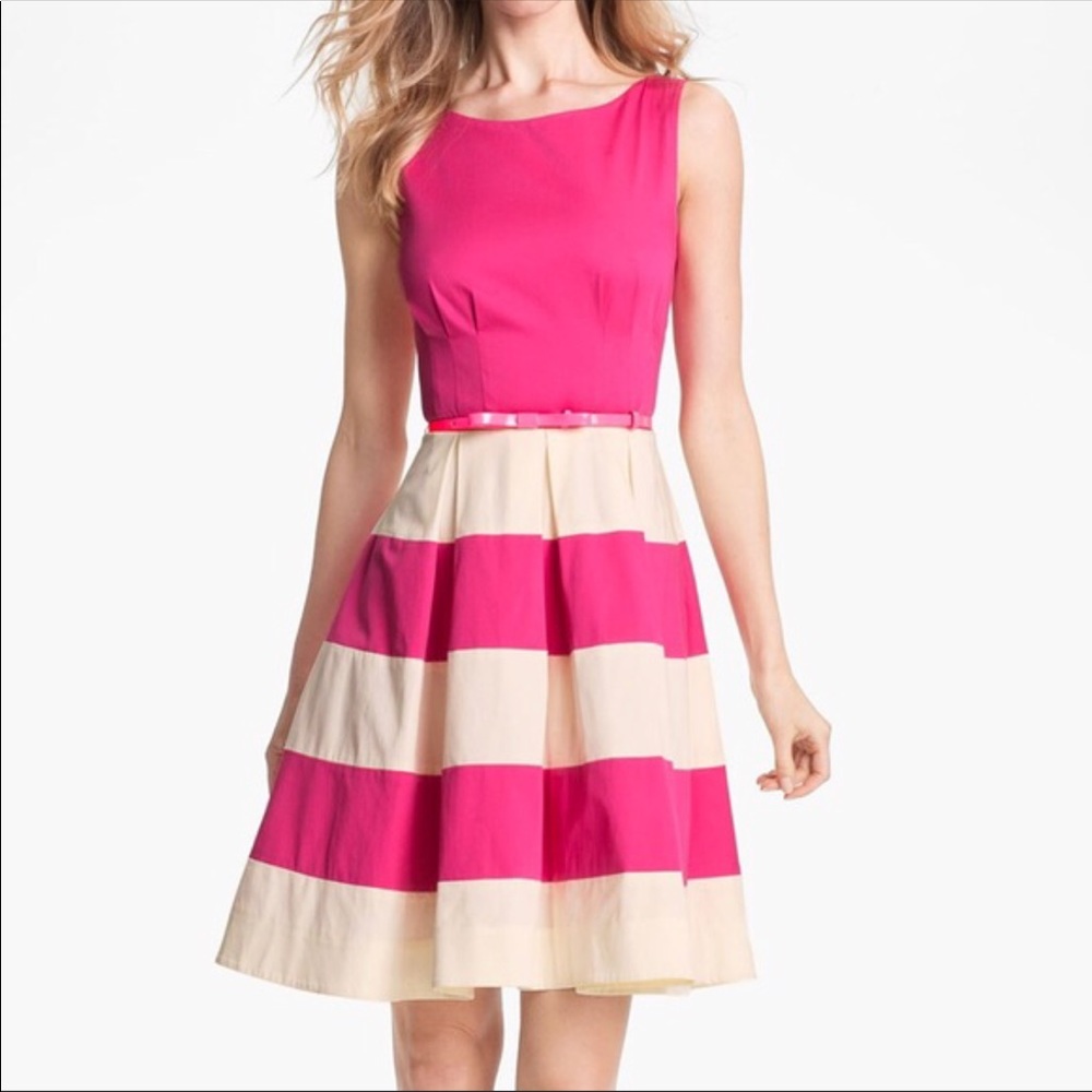 Late spade New York Stripe Fit and Flare dress