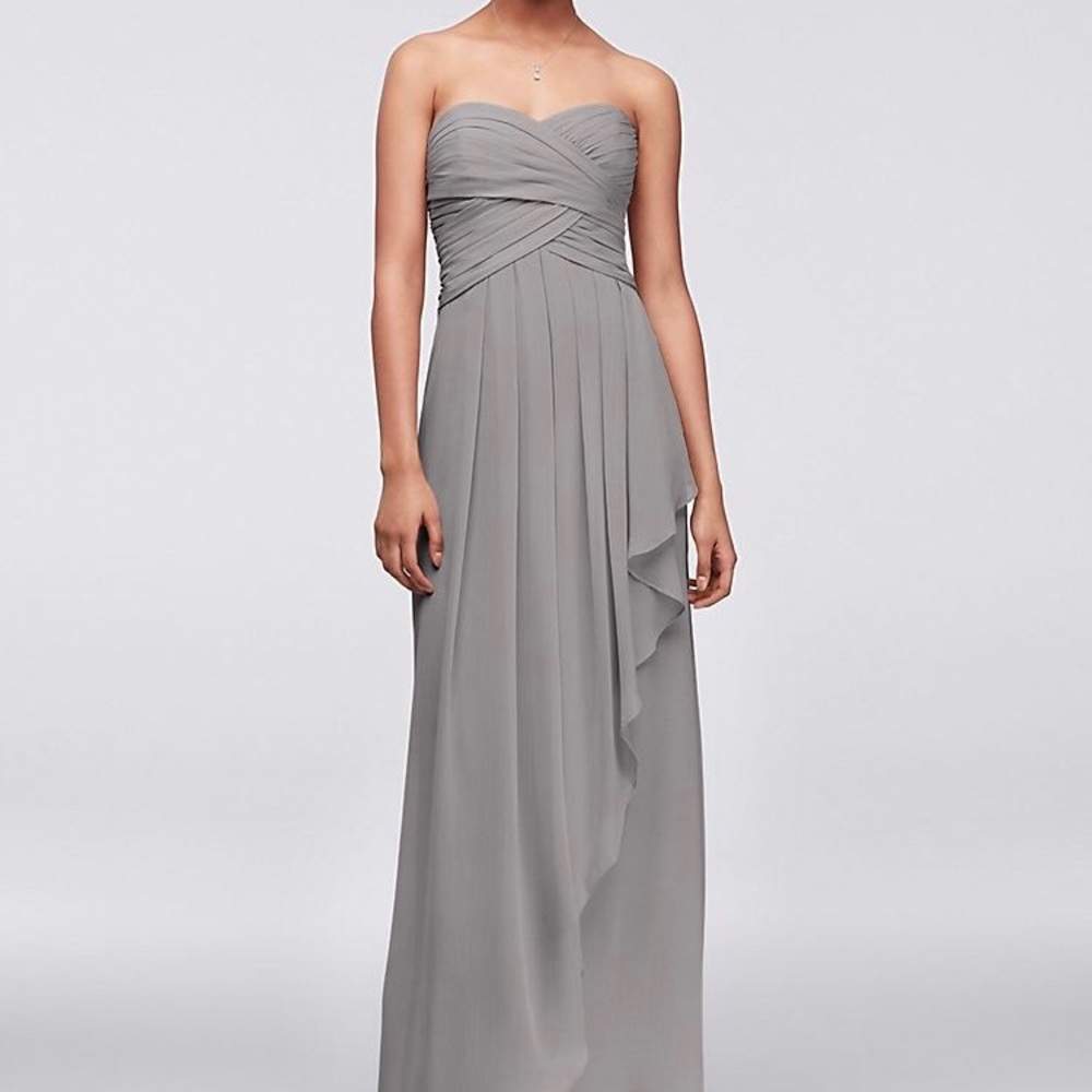 David's Bridal Chiffon Dress- Mercury