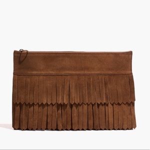 Madewell Suede Fringe Clutch