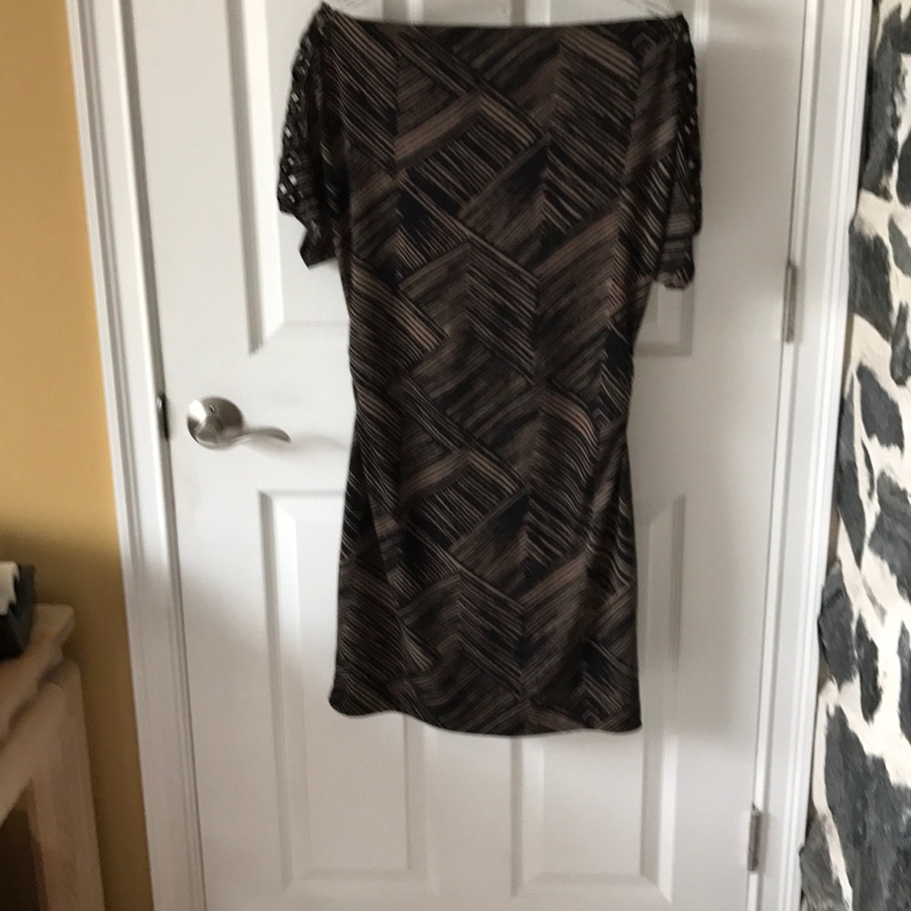 Off the shoulder mini dress.