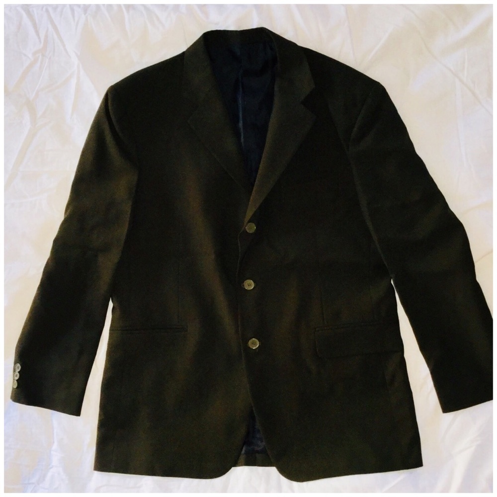 Mens 3 Button Single Breasted Solid Blazer Brown - image 2