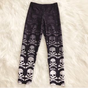 Soul cycle skull black and white terez leggings