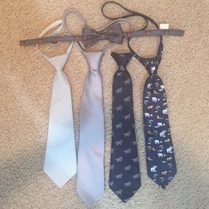 Holiday neck ties and bow tie