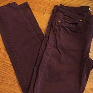 H&M maroon skinny jeans