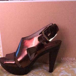 Michael Kors Metallic Strap Heels