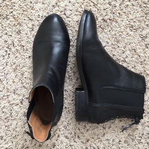 Aldo Black Leather Chelsea Booties