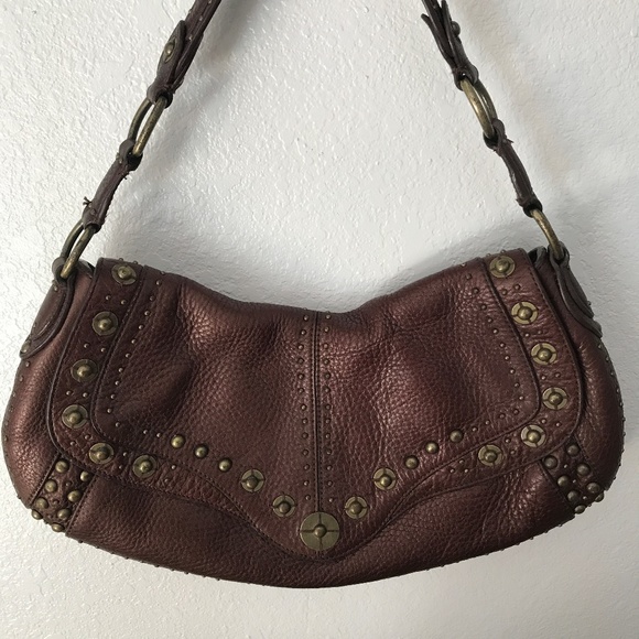 Cole Haan Copper Studded Hobo Shoulder Handbag - Picture 1 of 4